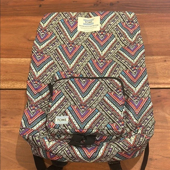 TOMS Multicolor Chevron Pattern Women's Backpack - Picture 6 of 7